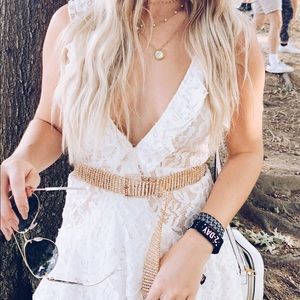 Lace Ruffle Mini Dress